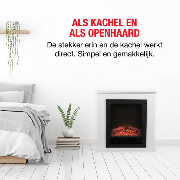 Classic Fire Sfeerhaard Elektrisch Lugano - Sfeerhaard met Schouw 1800W - Electrische Haard met Afstandsbediening