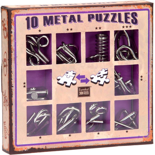 Eureka Metal Puzzle set - 10 Metal Puzzles Set Purple (only available in display 52473355)