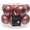 Kerstboomversiering oud roze kerstballen van glas 6 cm 10 stuks - Kerstbal