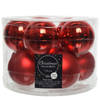 Kerstboomversiering kerst rode kerstballen van glas 6 cm 10 stuks - Kerstbal