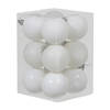 12x Witte kunststof kerstballen 6 cm glans/mat/glitter - Kerstbal