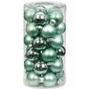 60x Mint groene kleine glazen kerstballen 4 cm glans en mat - Kerstbal