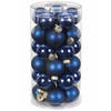 Inge Christmas Kerstballen - 30x st - donkerblauw - D4 cm - glas - Kerstbal