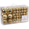 Gouden kerstballen pakket 94-delig van kunststof - Kerstbal