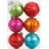 6x Kunststof kerstballen gekleurd 8 cm - Kerstbal