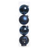 Tubes met 4x donkerblauwe kerstballen van glas 10 cm glans en mat - Kerstbal