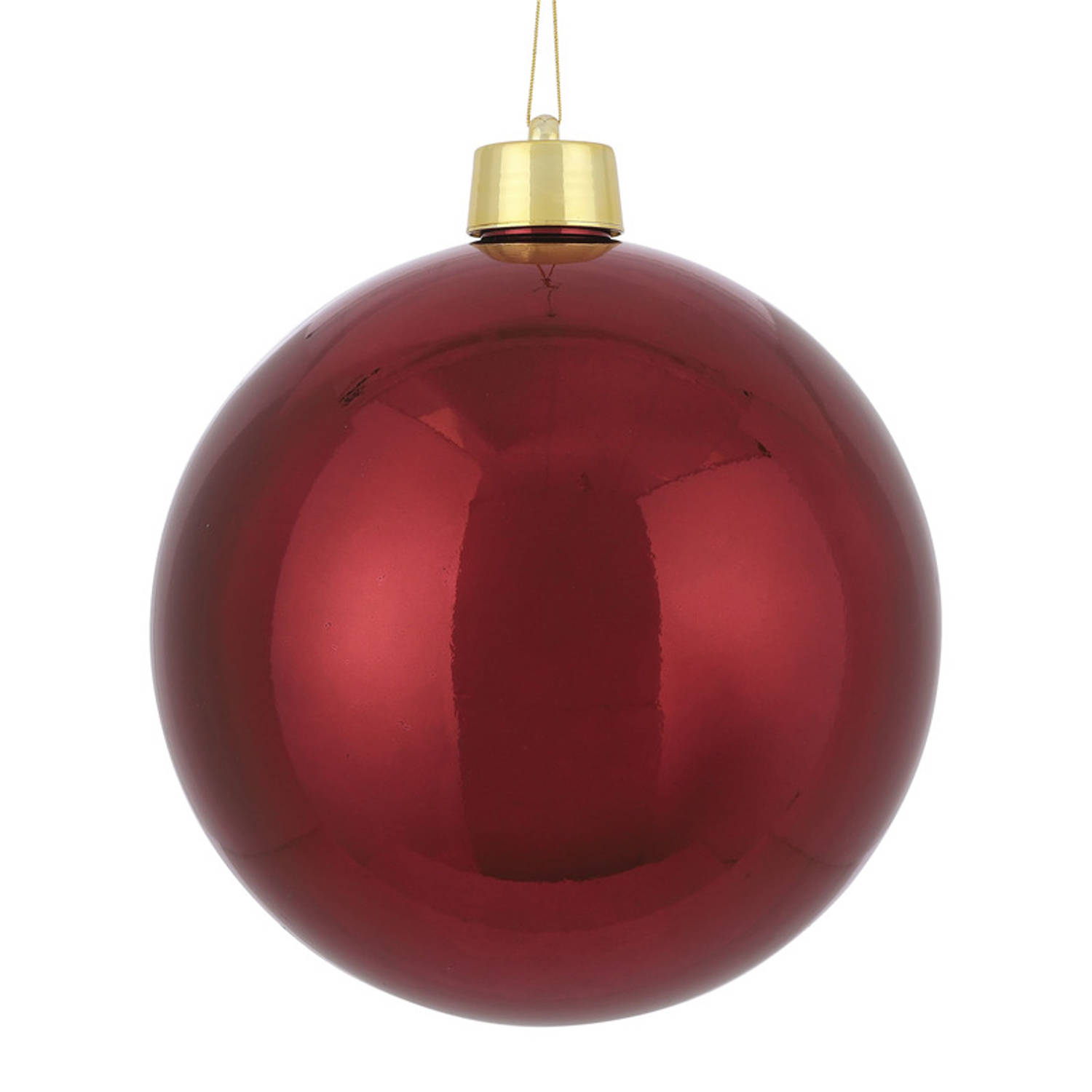 1x Grote Kunststof Decoratie Kerstbal Donkerrood 25 Cm - Kerstbal