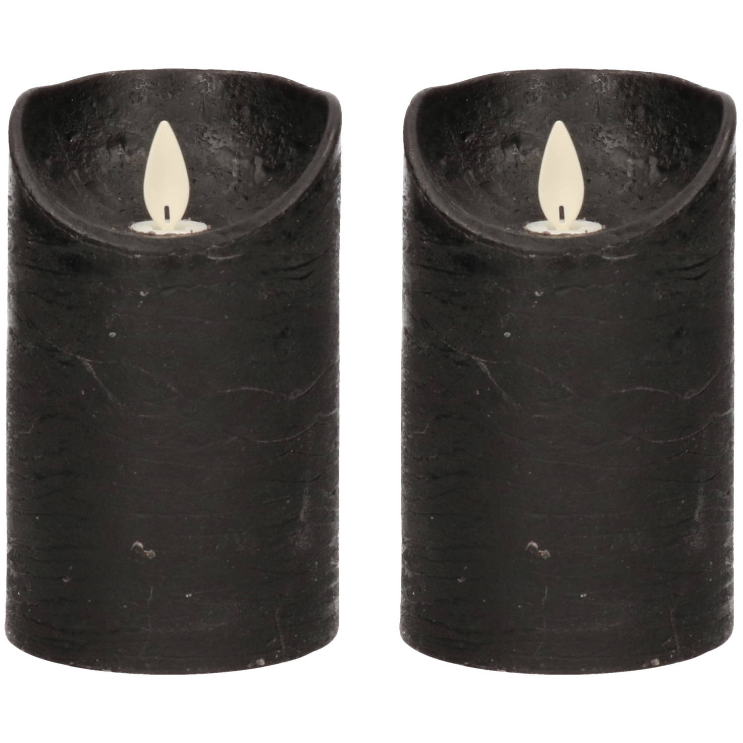 2x LED zwart met 12,5 cm - LED kaarsen | Blokker