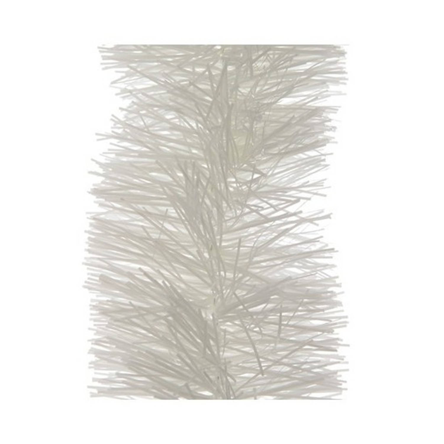 3x Kerstslinger winter wit 10 cm breed x 270 cm Guirlande folie lametta Winter witte kerstboom versi