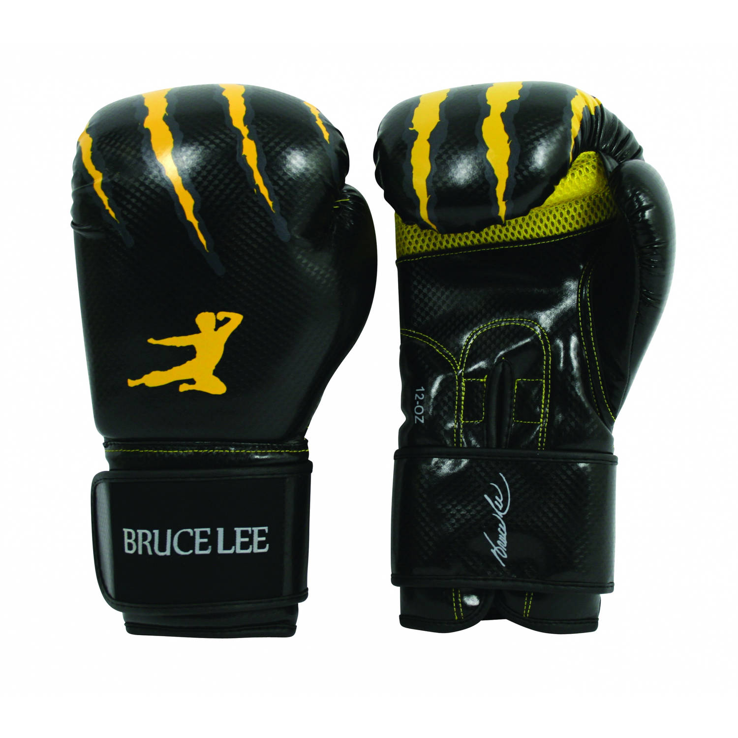 Bruce Lee Bokshandschoenen Signature Zwart/geel Maat 14oz