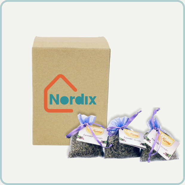 Nordix Geurzakje - Lavendel - 3 Stuks - Sokkenlade - Kledingkast - Tegen Motten - Geur - Verfrissend - Paars - Zakje