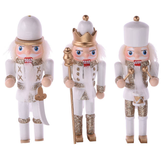 3x Kerstboomversiering notenkraker poppen/soldaten ornamenten 12 cm - Kersthangers