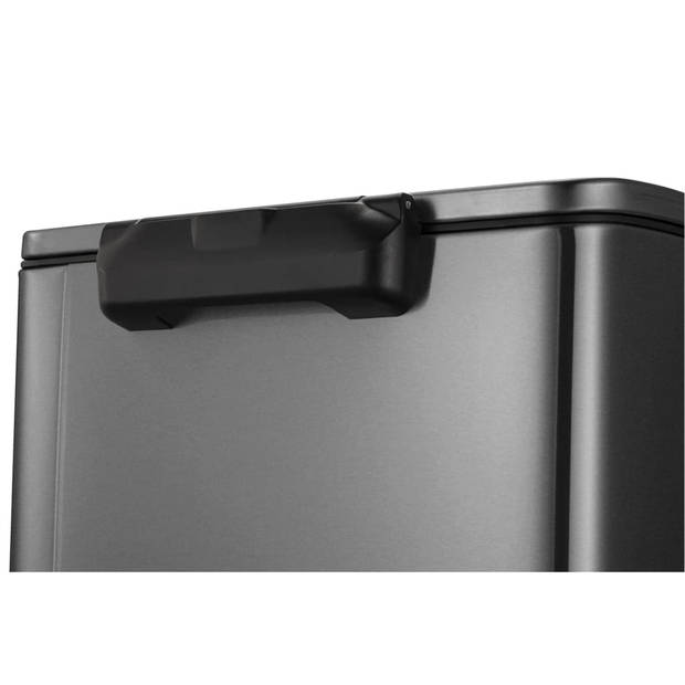 EKO - E-Cube recycling pedaalemmer 28+18 ltr, EKO - Stainless steel Plastic - black steel