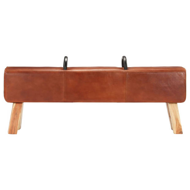 The Living Store Bokbankje Old School - Meubel - 135 x 25 x 55 cm - Bruin