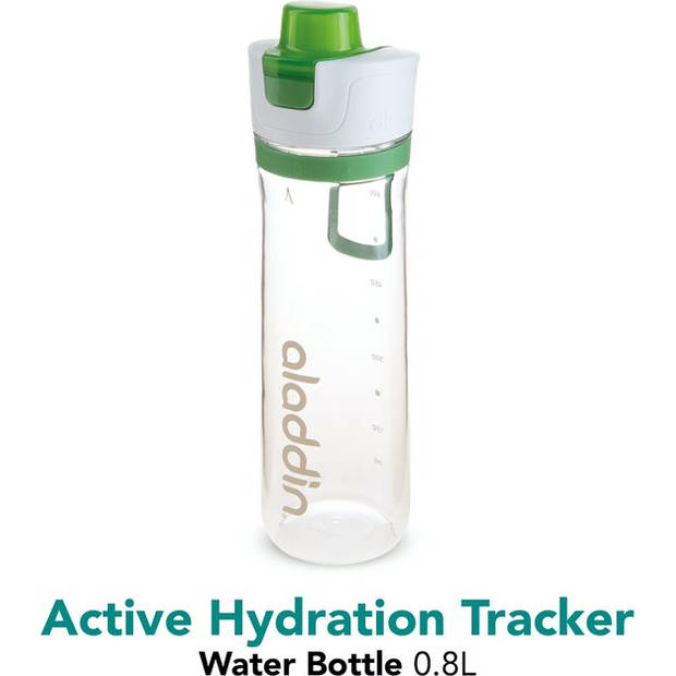 Aladdin waterfles Hydration Active 600 ml transparant/groen