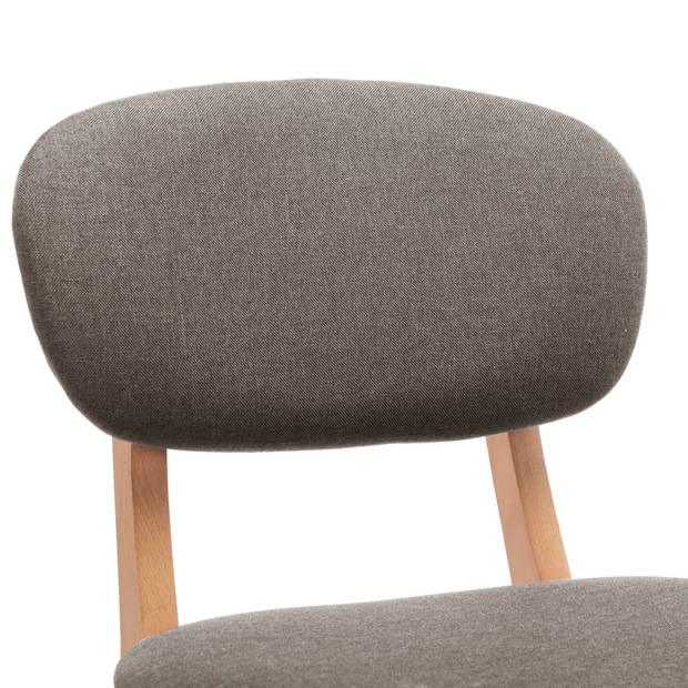 The Living Store Barstoelen - Set van 2 - Taupe - Stof - Massief beukenhout - 45x47x92cm