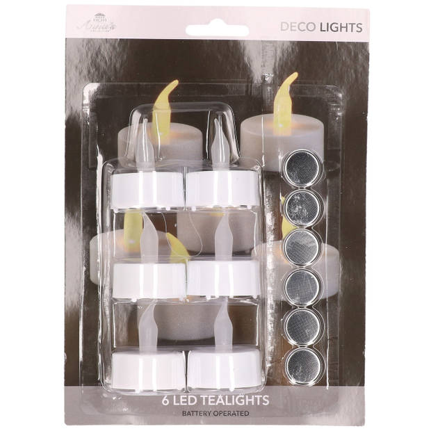 LED waxinelichtjes gele vlam 12x stuks - LED kaarsen