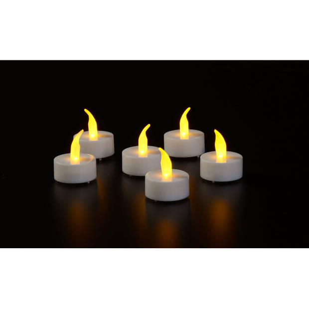LED waxinelichtjes gele vlam 12x stuks - LED kaarsen