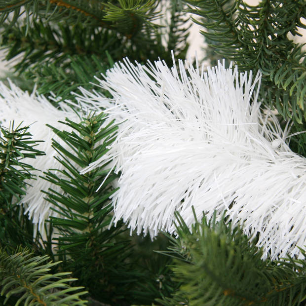 3x Kerst lametta guirlande winter wit 10 cm breed x 270 cm kerstboom versiering/decoratie - Kerstslingers