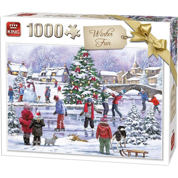 King legpuzzel Winter Fun 28 x 24 cm karton 1000-delig
