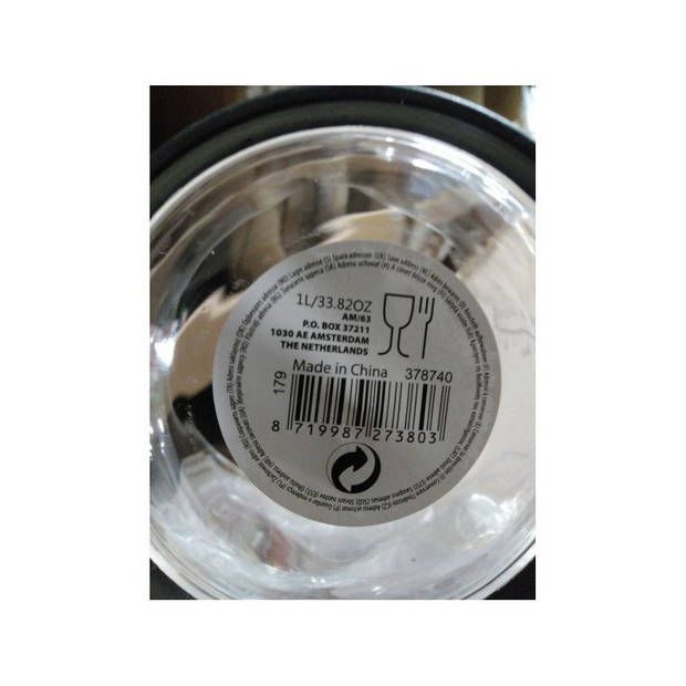 Maatbeker transparant met anti sliprand - 1 liter/1000 ml - kunststof - Maatbekers