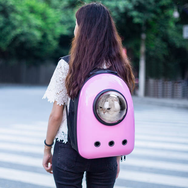 Nobleza Rugzak voor huisdieren - Transport tas - Dieren draagtas - B32 x L29 x H42 cm - Roze
