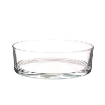 Lage glazen schaal transparant glas cilindervormig 8 x 25 cm - Vazen