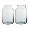 2x Bloemenvaas / cilindervaas van glas 35 x 21 cm - Vazen