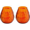 2x Kaars in oranje glazen houder 48 branduren - geurkaarsen