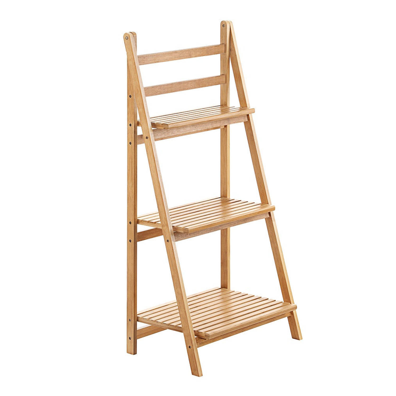 zweer Ritmisch twintig Ladderrek - opbergrek van bamboe hout - Houten ladder rek - rekje voor |  Blokker