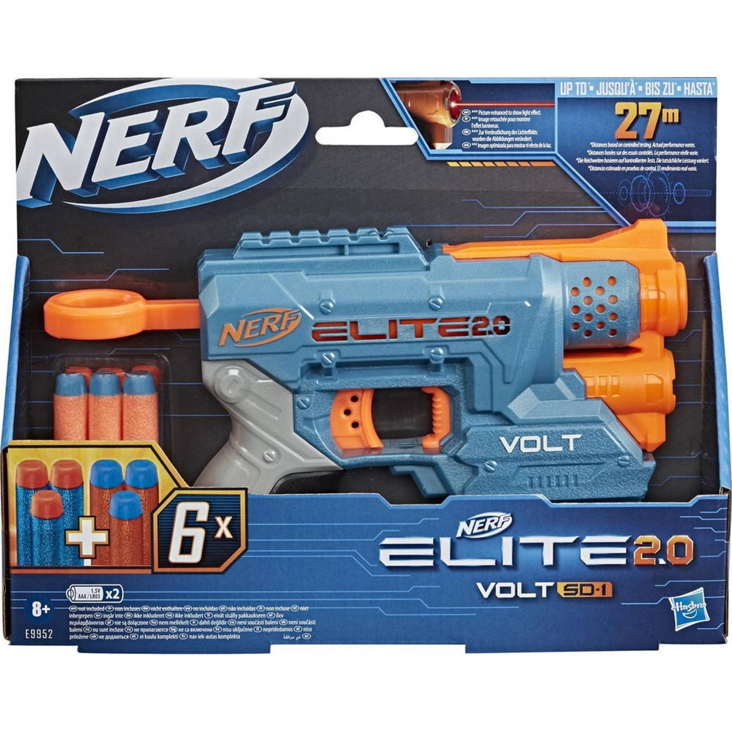 NERF blaster Elite 2.0 Volt junior blauw-oranje 7 delig