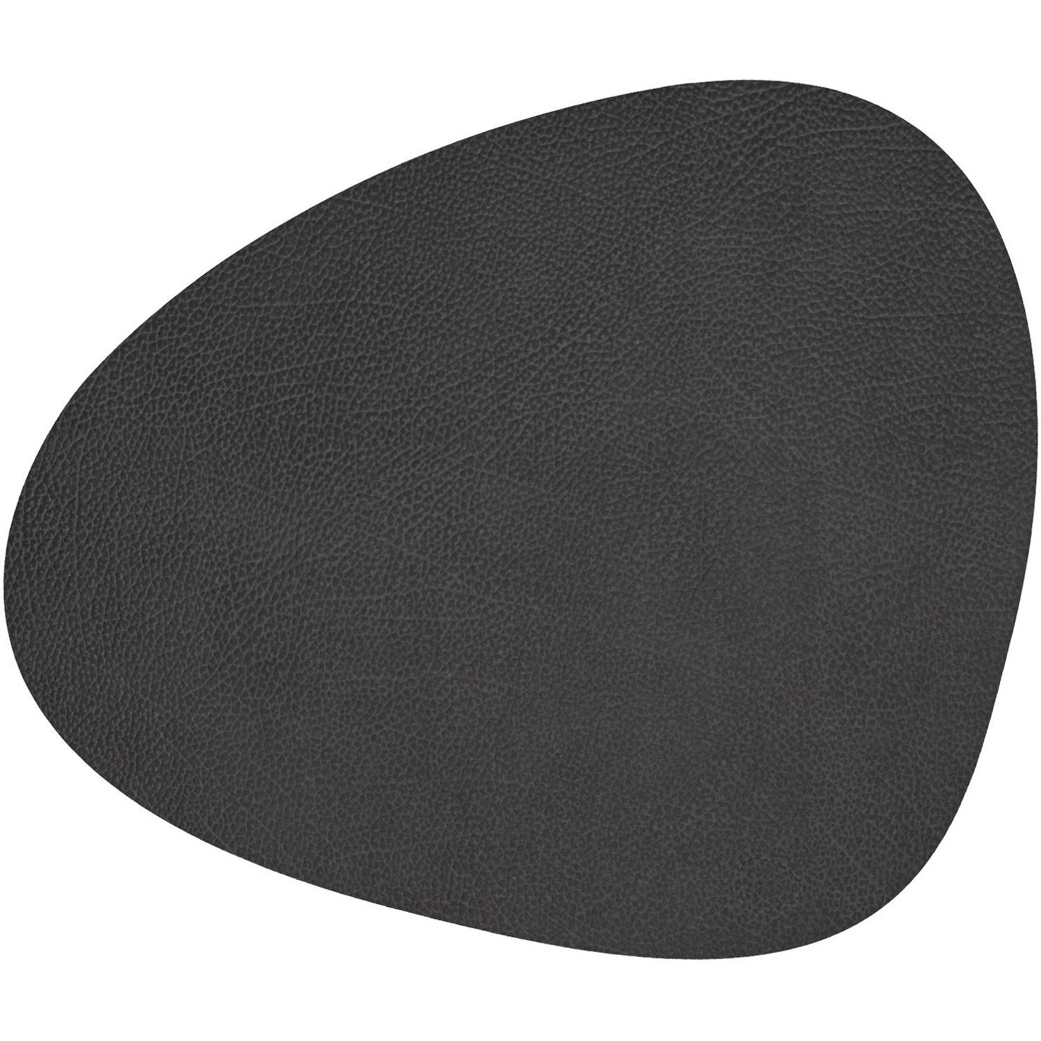 LIND DNA Placemat Hippo - Leer - Black Anthracite - 44 x 37 cm