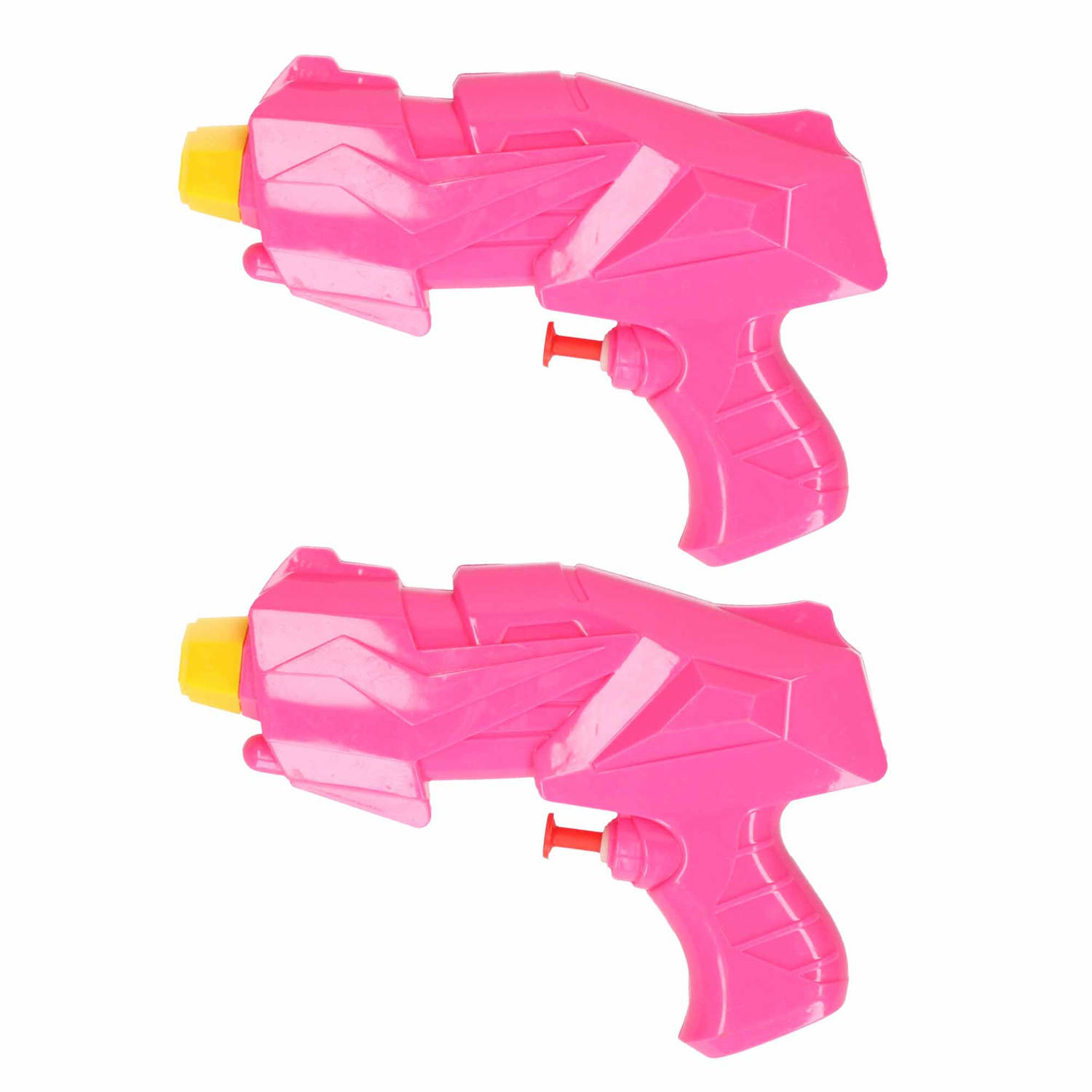 2x Mini Waterpistolen-waterpistool Roze Van 15 Cm Kinderspeelgoed Waterspeelgoed Van Kunststof Klein