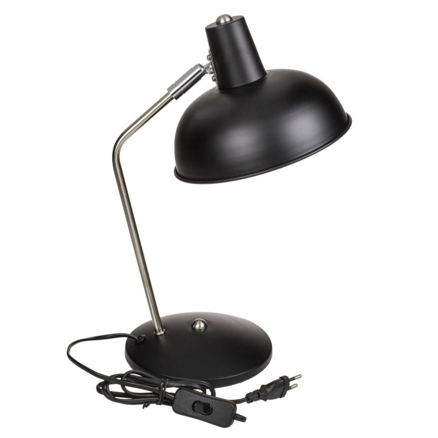 Inefficiënt bijstand cowboy Zwarte retro tafellamp/bureaulamp metaal 35 cm - Bureaulampen | Blokker