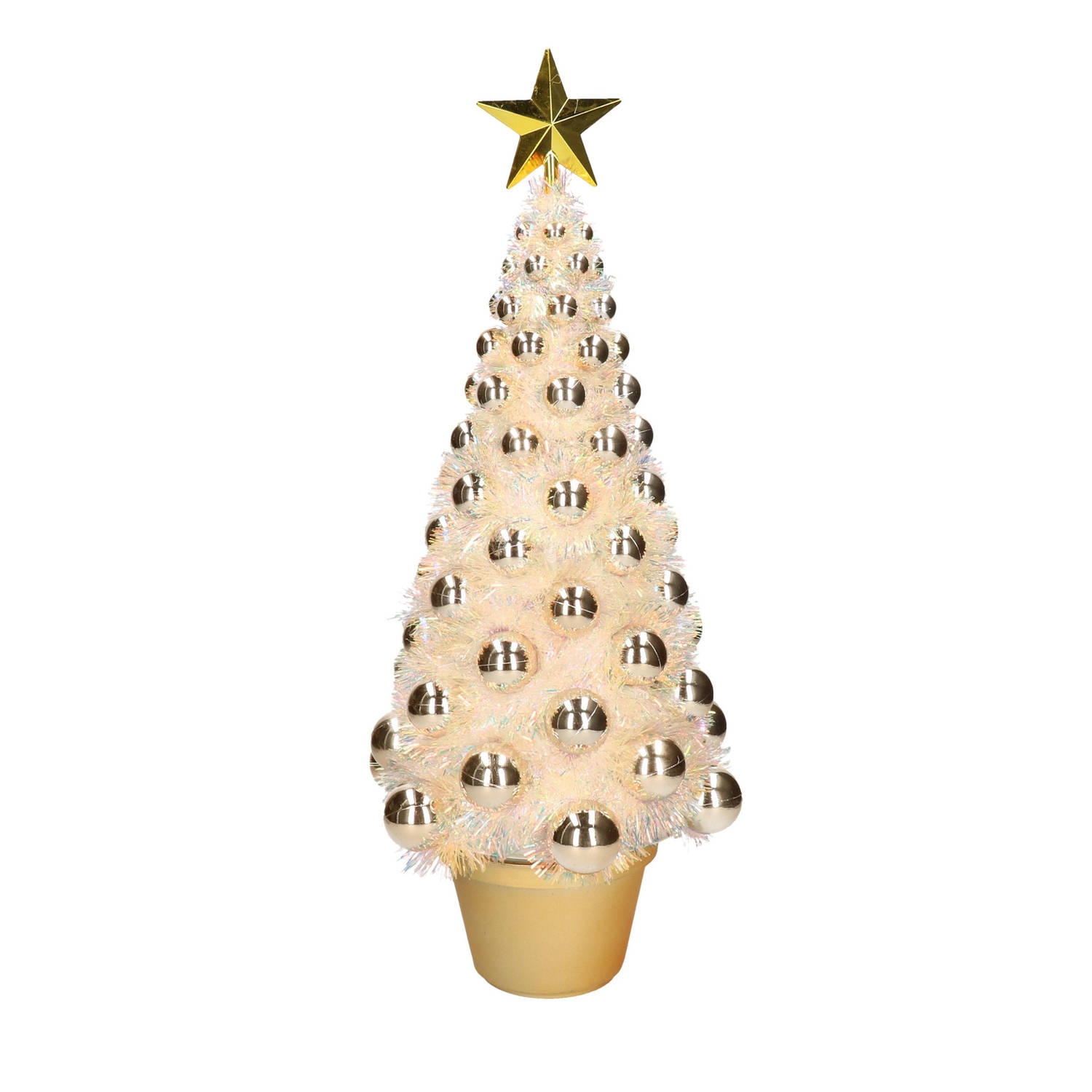 Raad Accor rand Complete mini kunst kerstboom / kunstboom goud met lichtjes 50 cm -  Kunstkerstboom | Blokker