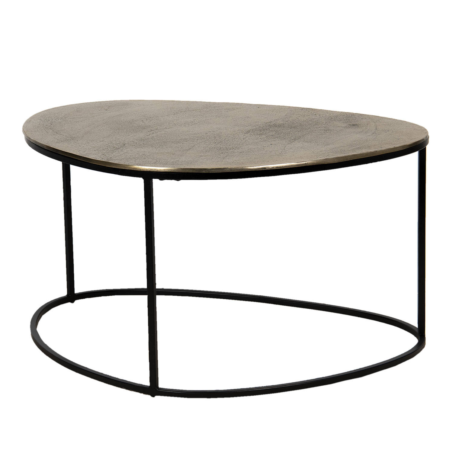 Clayre & Eef Salontafel 77*56*39 cm Goudkleurig Aluminium Bijzettafel Salon tafel Koffietafel