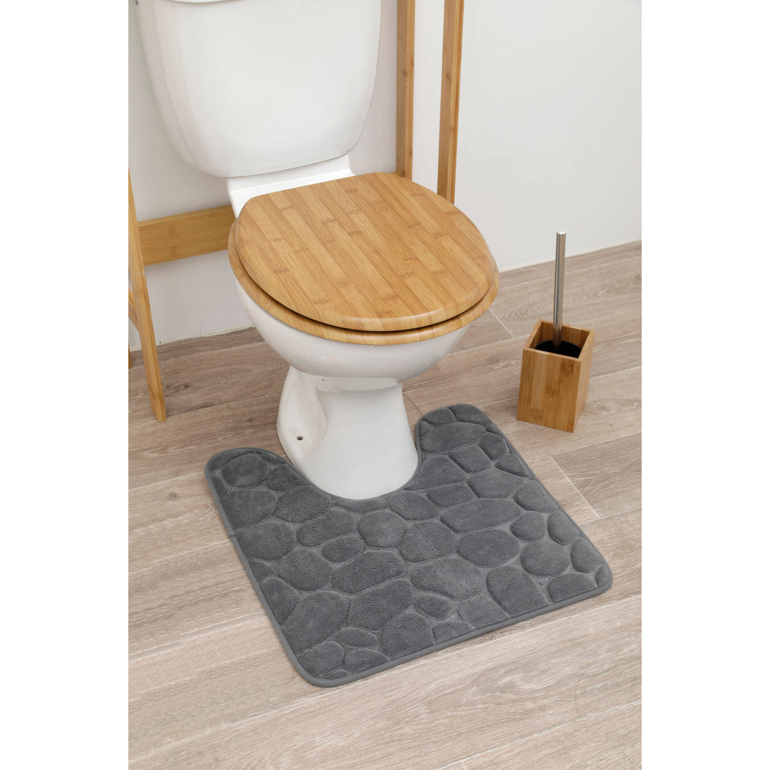 onduidelijk Teken voordat 4goodz Stone Zachte Traagschuim Toiletmat - wc mat 50x50 cm - Zwart |  Blokker
