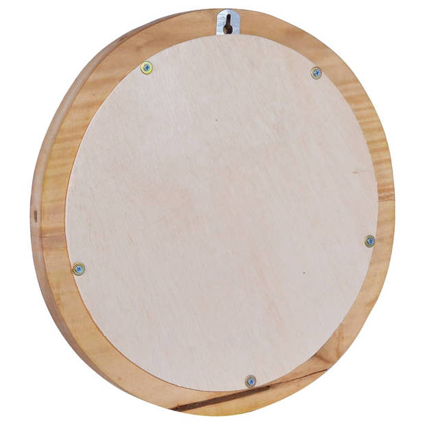 vidaXL Wandspiegel rond 40 cm teakhout