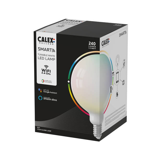 Calex Smart LED Filament Softline Globelamp G125 E27 220-240V 5,5W 240lm 1800-3000K + RGB