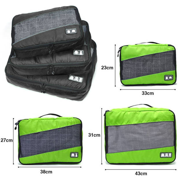Packing Cubes 3 Delige reis Set - Koffer organizer - Handbagage inpak