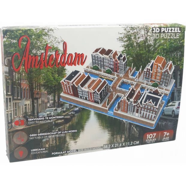 Pro-Lion 3D-puzzel Amsterdam 35,2 cm karton bruin 107 stukjes
