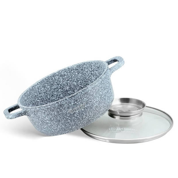 Edënbërg Stonetec Line - Kookpan/Braadpan met Deksel - Ø 24 cm - Aluminium