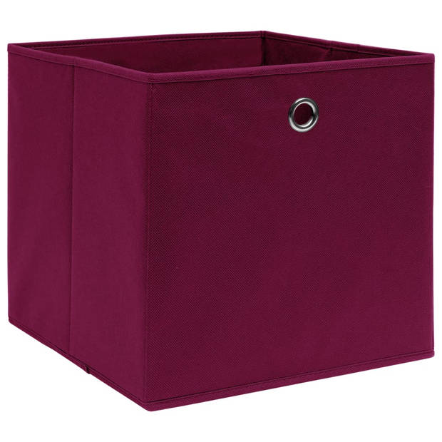 The Living Store Inklapbare opbergboxen - Nonwoven stof - 32 x 32 x 32 cm - Donkerrood