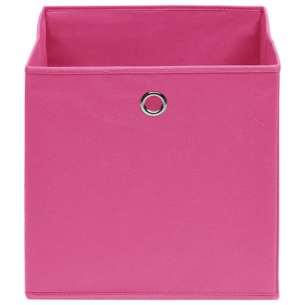 vidaXL Opbergboxen 10 st 32x32x32 cm stof roze