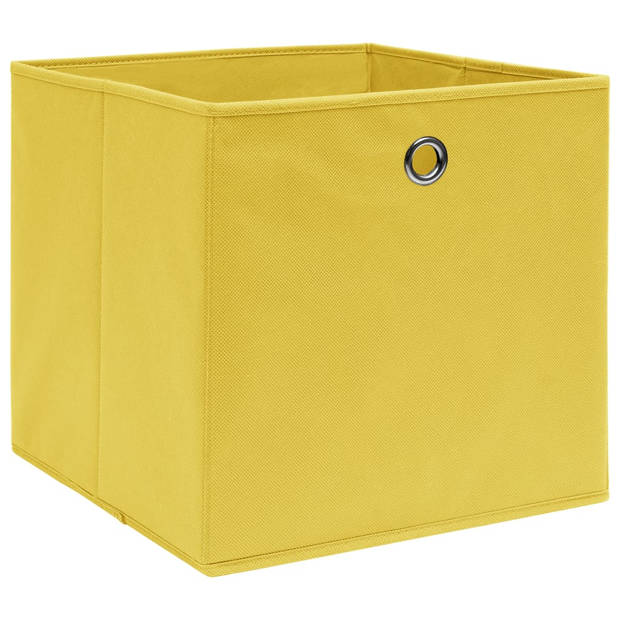 vidaXL Opbergboxen 10 st 32x32x32 cm stof geel