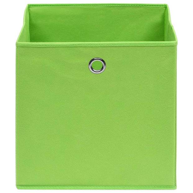 vidaXL Opbergboxen 10 st 32x32x32 cm stof groen