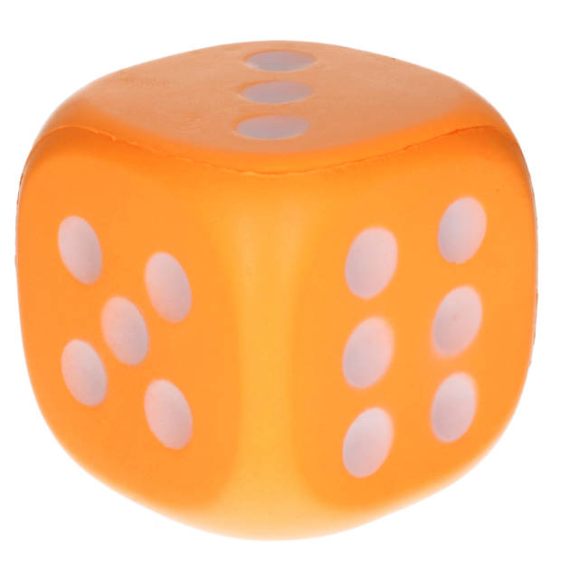 1x Grote schuimrubberen dobbelsteen/dobbelstenen oranje 12 cm - Dobbelspellen