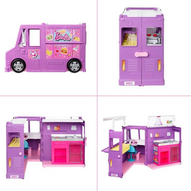 Barbie speelset Fresh 'n Fun Foodtruck 38,1 cm paars/roze