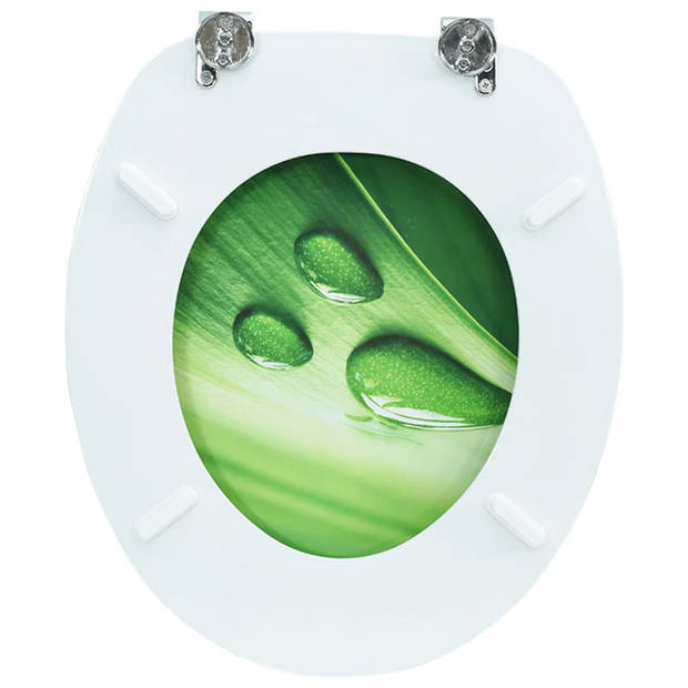 vidaXL Toiletbril met deksel waterdruppel MDF groen