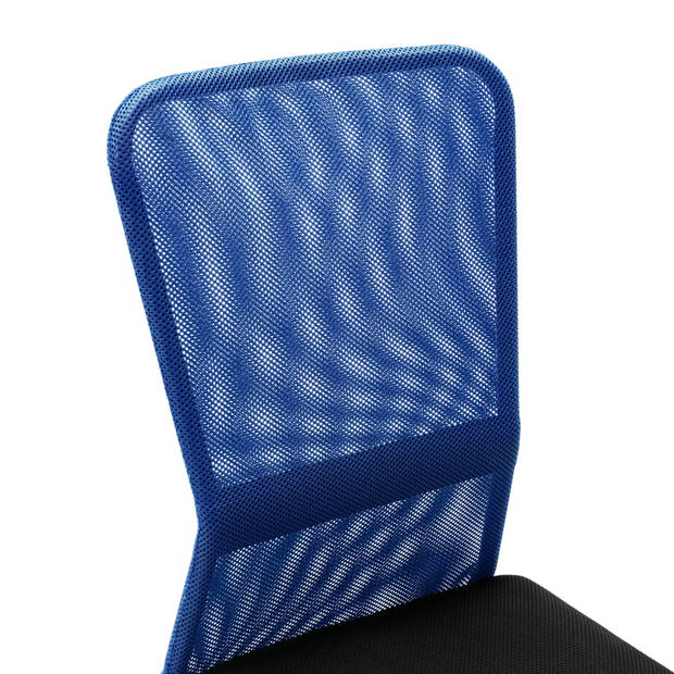 The Living Store Bureaustoel Mesh - 44 x 52 x 90 cm - zwart/blauw